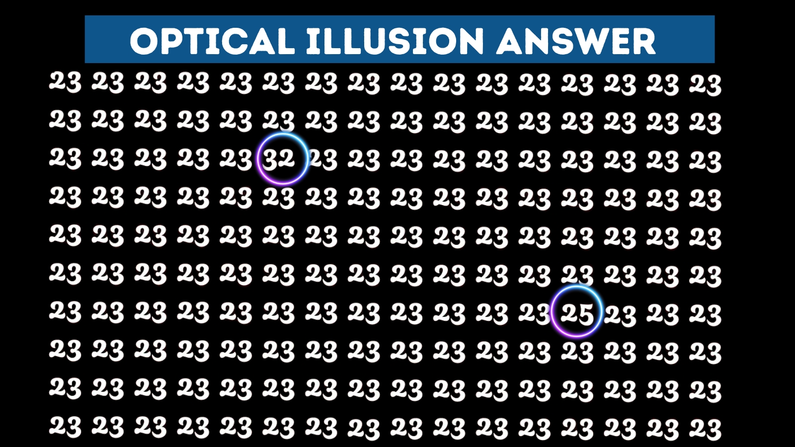 Hidden Numbers 25 And 32